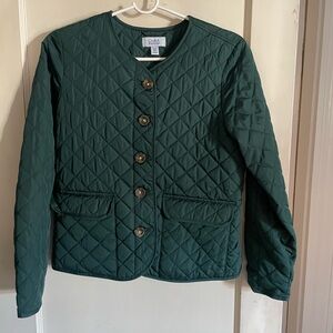 Croft & Barrow Dark Green Quilted Utility Jacket